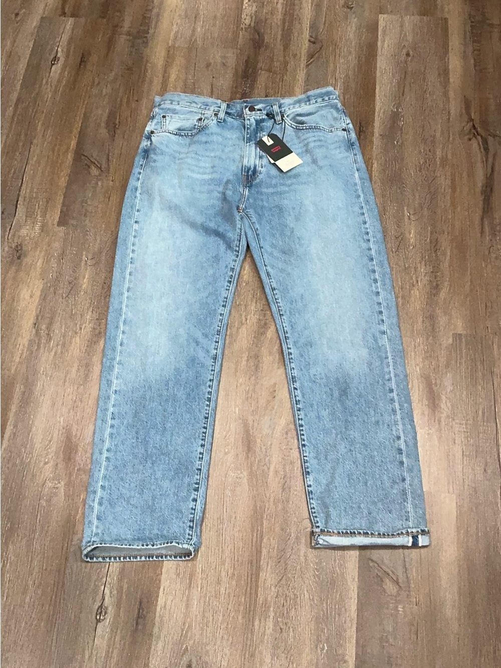 New Levi's 505 Selvedge Denim Jeans Regular Fit Straight Leg Blue Men's 36x32